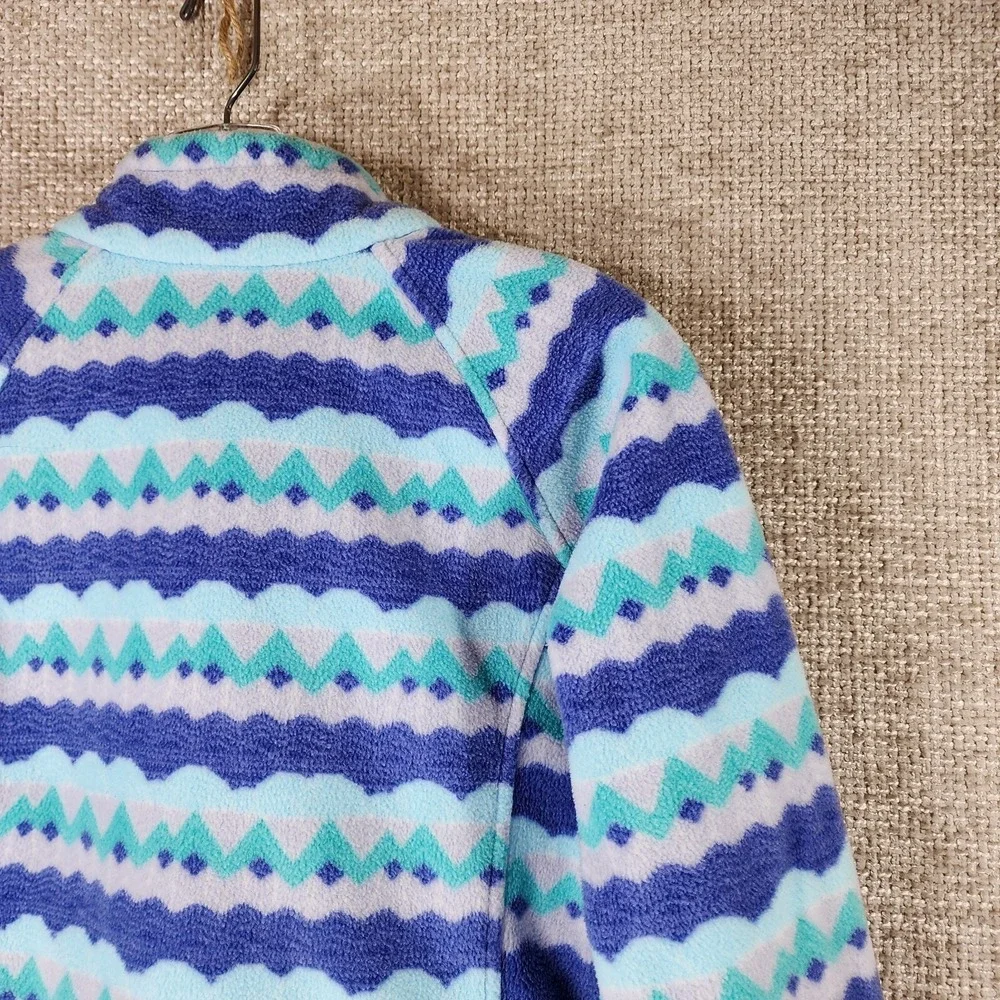 Columbia‎ Kids Fleece Jacket Youth Large 14/16 Blue ZigZig Full Zip Nice!